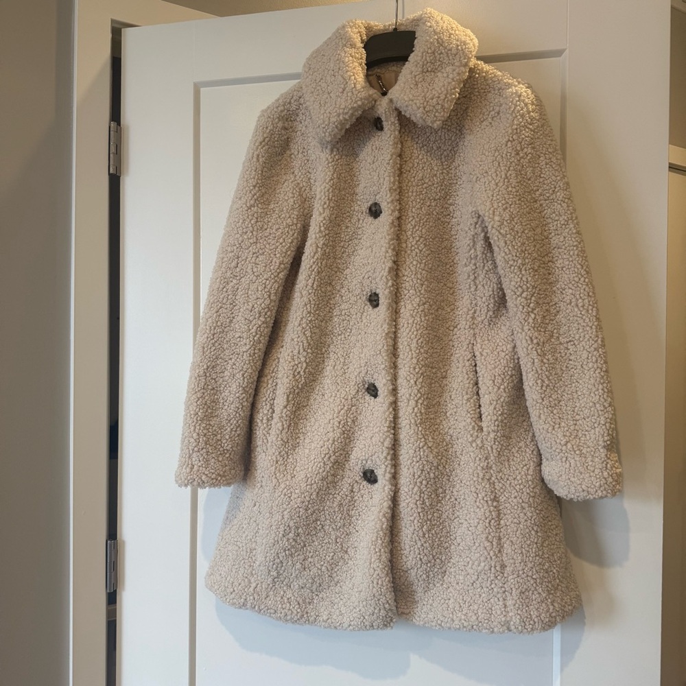 NEW J Crew Teddy sherpa lady coat size LP